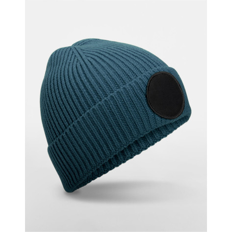 Beechfield Circular Fashion Patch Beanie - Blue - ONE SIZE