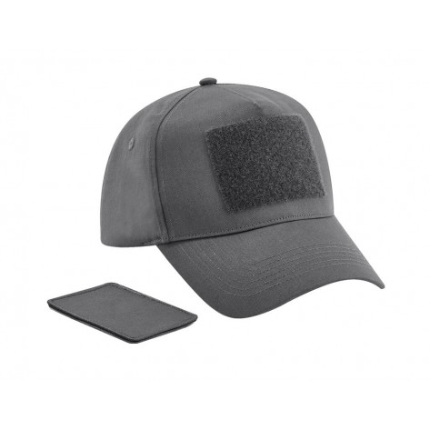 Beechfield Removable Patch 5 Panel Cap - Grey - ONE SIZE