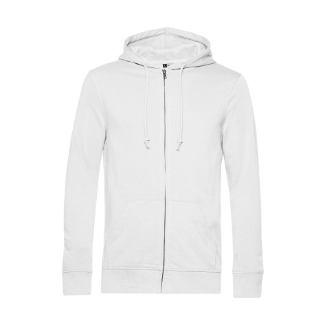 B&C Organic Inspire Zipped Hood-White-L