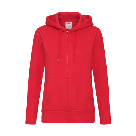 Fruit of the Loom Premium Hooded Sweat Jacket Lady-Fit - Red - 2XL
