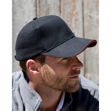 Result Headwear Sandwich Brushed Cotton Cap