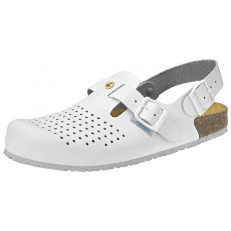 Abeba ESD-Berufsschuhe Nature OB Clog weiß CE ESD SRC