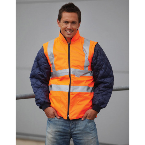 Yoko Fluo Quilted Jacket with Zip-Off Sleeves