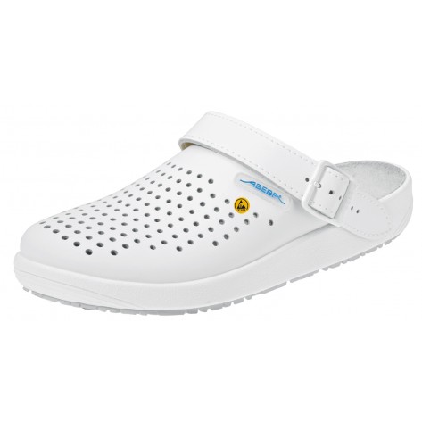 Abeba ESD-Berufsschuhe rubber OB Clog weiß CE ESD SRC
