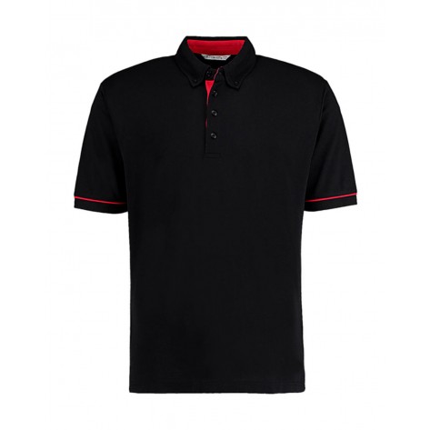 Kustom Kit Classic Fit Button Down Contrast Polo Shirt