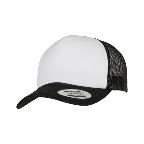 Flexfit Classic Curved Foam Trucker Cap – White Front
