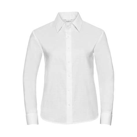 Russell Collection Ladies' Classic Oxford Shirt LS - White - XS (Retoure-Ware)