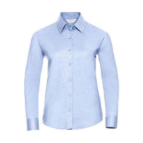 Russell Collection Ladies' Classic Oxford Shirt LS - Blue - 4XL (Retoure-Ware)