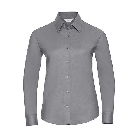 Russell Collection Ladies' Classic Oxford Shirt LS - Dark Grey - 3XL (Retoure-Ware)