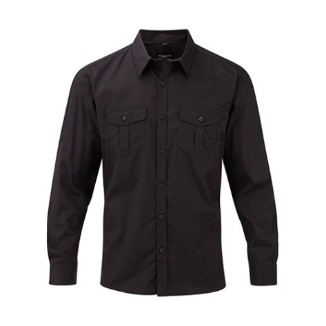 Russell Mens Roll Sleeve Shirt LS 