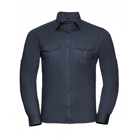 Russell Herren Roll Sleeve Hemd Langarm
