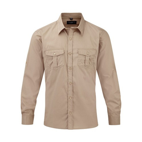 Russell Mens Roll Sleeve Shirt LS 