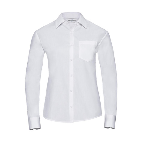 Russell Collection Ladies' Cotton Poplin Shirt LS - White - XL (Retoure-Ware)