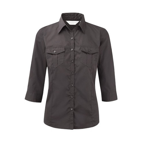 Russell Ladies Roll 3/4 Sleeve Shirt Zinc - Größe 2XL