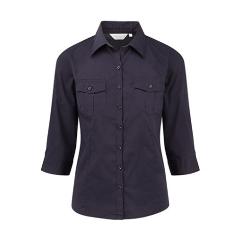 Russell Ladies Roll 3/4 Sleeve Shirt French Navy - Größe L