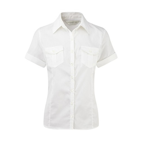 Russell Ladies Roll Sleeve Shirt White - Größe S