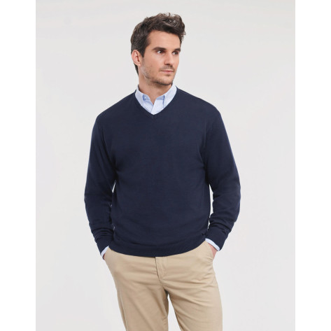 Russell V-Ausschnitt Strick-Pullover