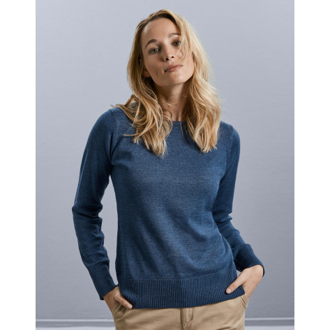 Russell Collection Ladies' Crew Neck Knitted Pullover