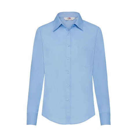 Fruit of the Loom Damen Popeline Hemd LS