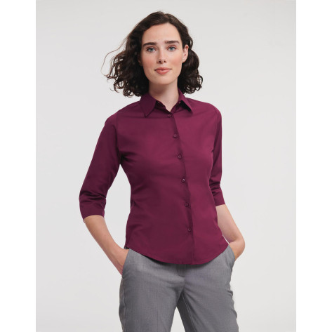 Russell Körperbetonte Stretch-Bluse mit 3/4 Arm