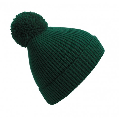 Beechfield Engineered Strick Rippenmütze mit Bommel
