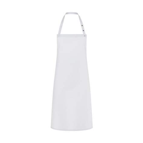 Karlowsky Bib Apron Press Stud Santorini - White - ONE SIZE