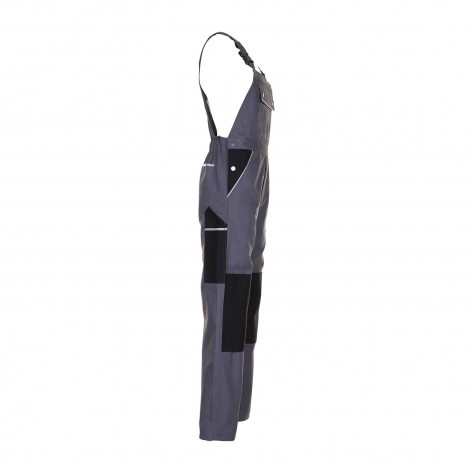 Planam Canvas 320 Latzhose grau/schwarz 52 (Retoure-Ware)