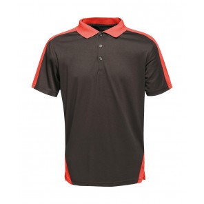 Regatta Professional Contrast Coolweave Polo - Black/Classic Red - XS