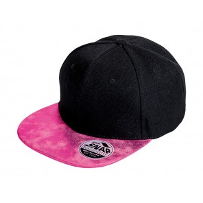 Result Headwear Bronx Glitter Flat Peak Snapback Cap - Black/Pink - OneSize