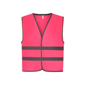 Yoko Kids Fluo Reflective Border Waistcoat - Pink - 7-9(M)