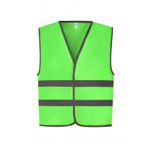 Yoko Kids Fluo Reflective Border Waistcoat - Lime - 4-6(S)