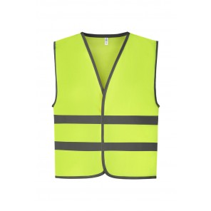 Yoko Kids Fluo Reflective Border Waistcoat - Fluo Yellow - 4-6(S)