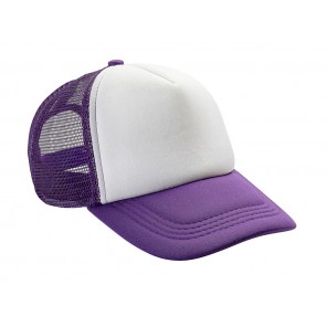 Result Headwear Detroit ½ Mesh Truckers Cap - Purple/White - OneSize