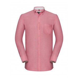 Russell Collection Men's LS Tailored Washed Oxford Shirt