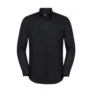Russell Men's LS Tailored Button-Down Oxford Shirt - Black - S