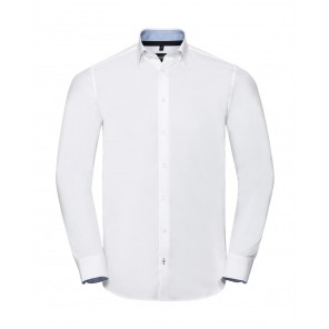 Russell Men's LS Tailored Contrast Ultimate Stretch Shirt