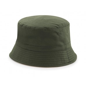 Beechfield Reversible Bucket Hat - Olive Green/Stone - L/XL