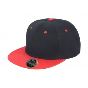 Result Headwear Bronx Original Flat Peak Dual Color - Black/Red - OneSize