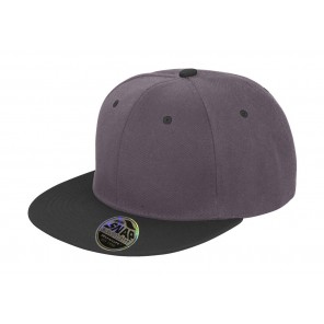 Result Headwear Bronx Original Flat Peak Dual Color - Heather Grey/Black - OneSize