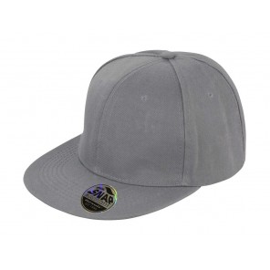 Result Headwear Bronx Original Flat Peak Snap Back Cap - Heather Grey - OneSize