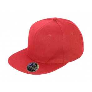 Result Headwear Bronx Original Flat Peak Snap Back Cap - Red - OneSize
