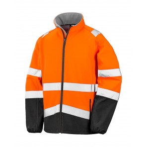 Result Safe-Guard Printable Safety Softshell - Fluorescent Orange/Black - S