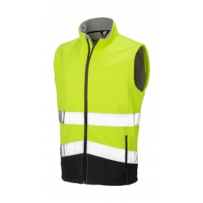 Result Safe-Guard Printable Safety Softshell Gilet - Fluorescent Yellow/Black - 4XL