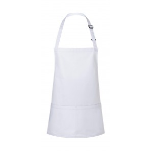 Karlowsky Short Bib Apron Basic with Buckle and Pocket - White - OneSize