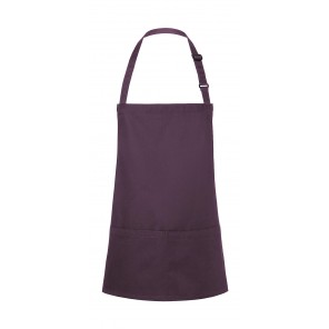 Karlowsky Short Bib Apron Basic with Buckle and Pocket - Aubergine - OneSize