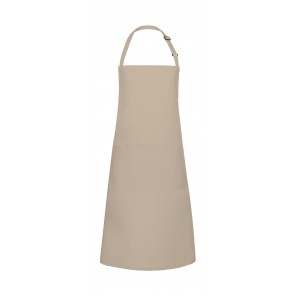 Karlowsky Oversize Bib Apron with Buckle and Pocket - Sand - OneSize