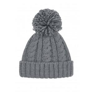 Beechfield Cable Knit Melange Beanie - Light Grey - OneSize