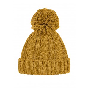 Beechfield Cable Knit Melange Beanie - Mustard - OneSize