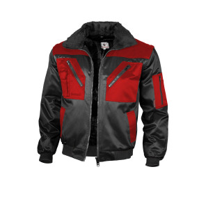 Qualitex Pilotenjacke zweifarbig Black / Red - XL