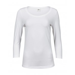 Tee Jays Ladies' 3/4 Sleeve Stretch Tee - White - XL